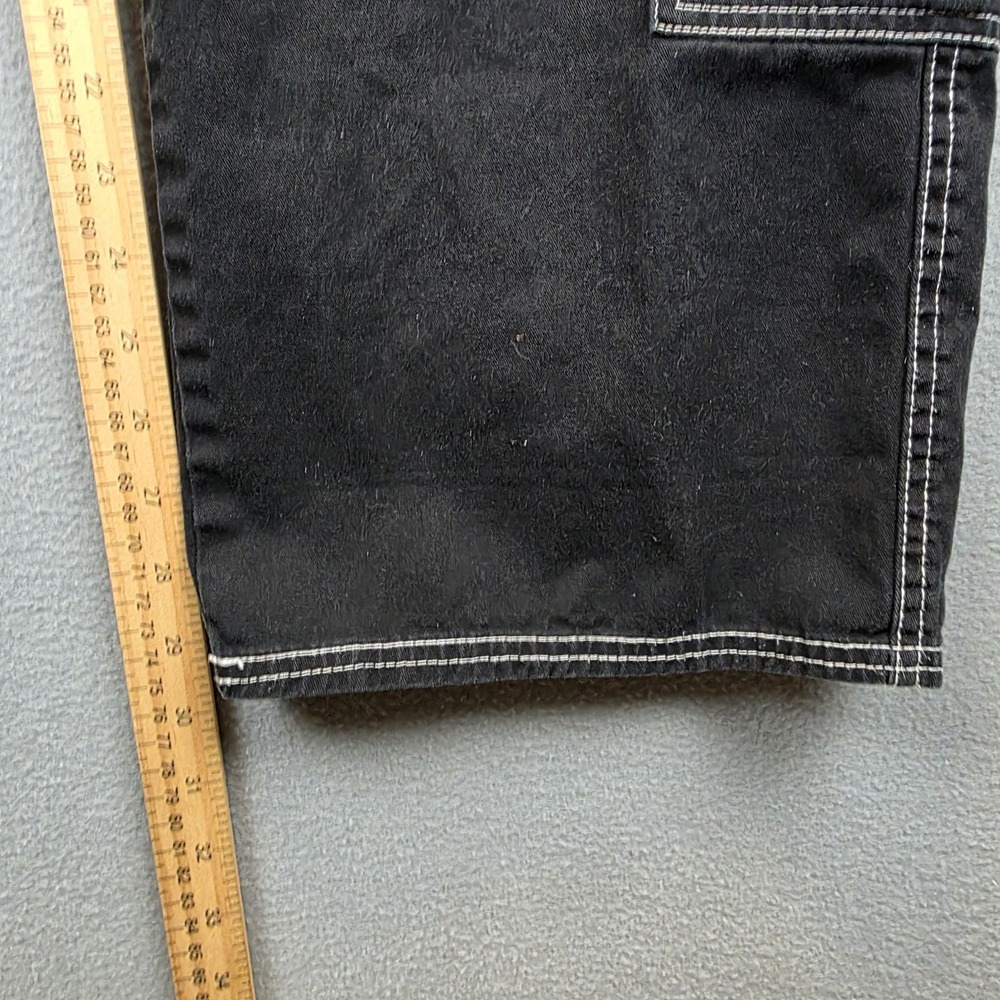 Hot Topic Pants Womens 11 Black Cargo Flare Stars Emo Skater Gothic Punk Rare - Picture 5 of 9